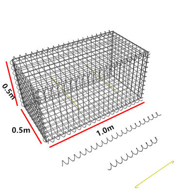 Iso 4 밀리미터 직류 전기로 자극된 개비온 용접철망 0.5x0.5x1.0m